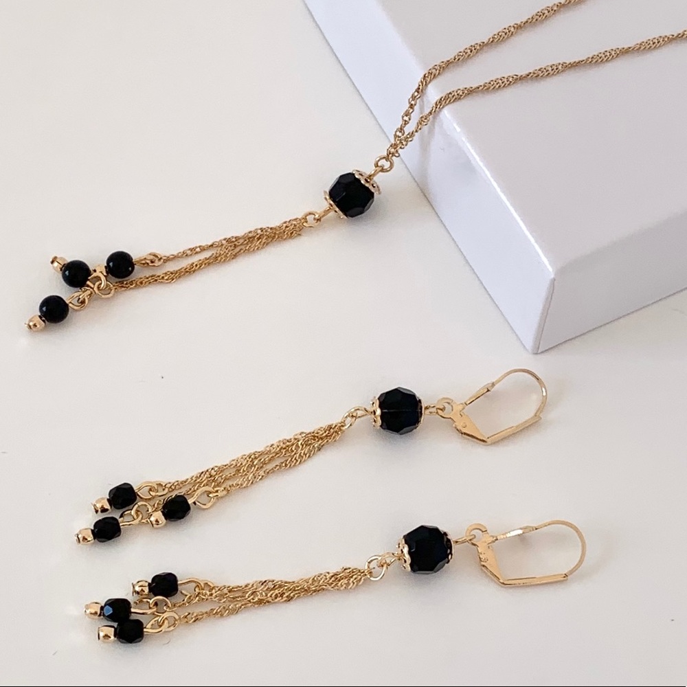 Gold filled necklace and earring set
